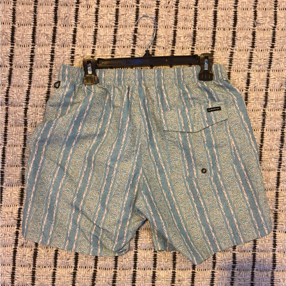 Quiksilver Teal and White Striped Men's Board Shorts - Picture 2 of 2